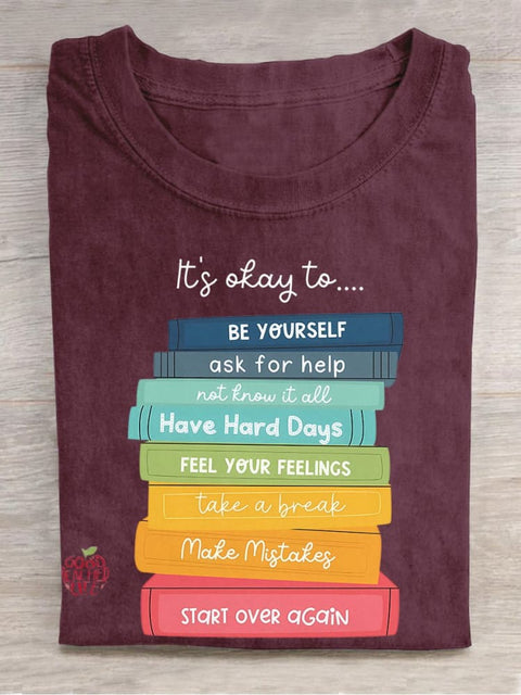 It's Okay To... Casual Print T-shirt