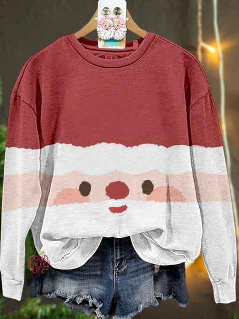 Christmas Cute Santa Claus Casual Print Sweatshirt