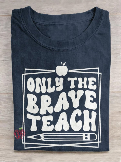 Only The Braye Teach Pencil Apple Casual Print T-shirt