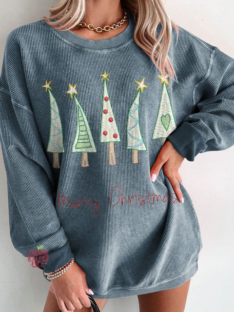 Women's Tree Merry Christmas Casual Print Sweatshirt