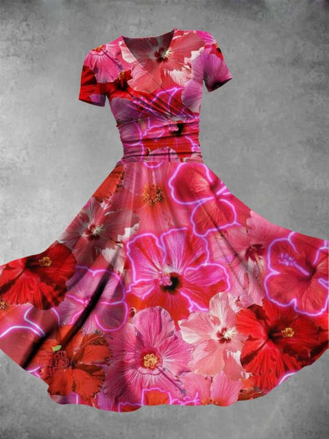 Women's Lovely Flowers Art Casual Maxi Dress