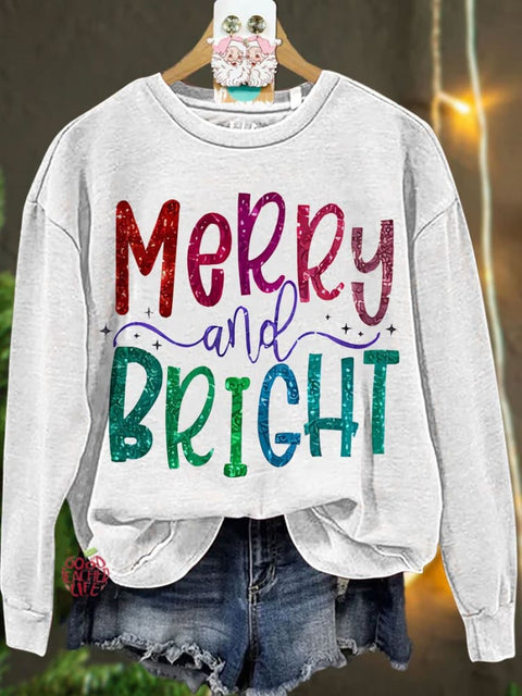 Colorful Merry And Bright Teacher Casual Sweatshirt