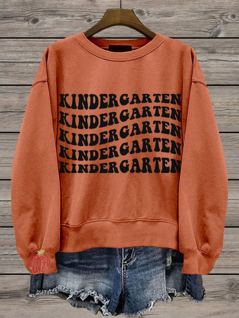 Kindergarten Teacher Casual Print Sweatshirt