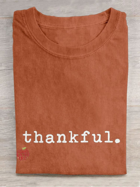 Thankful Casual Print T-shirt