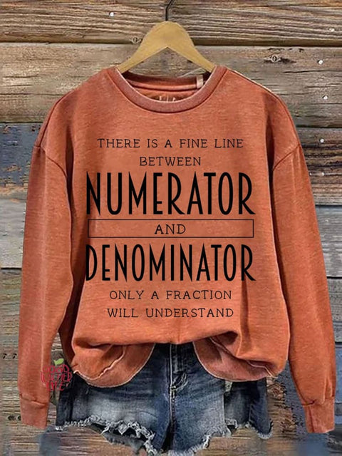 Funny Math Teacher Mathematician Casual Print Sweatshirt