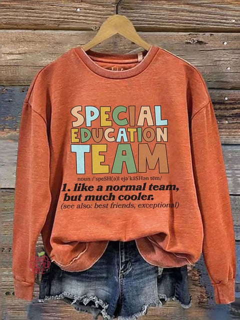 Special Education Teacher Casual Print Sweatshirt