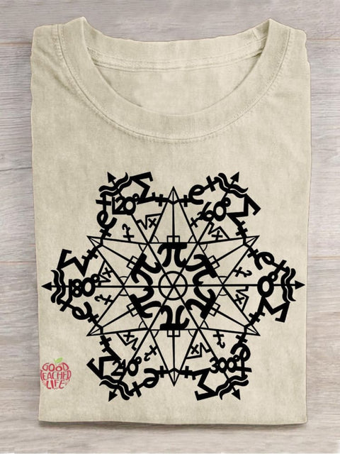 Pi Snowflakes Teacher Casual Print T-shirt