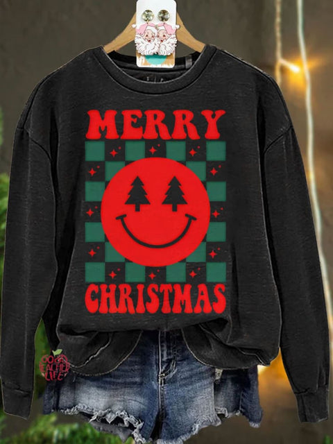 Retro Merry Christmas Casual Sweatshirt