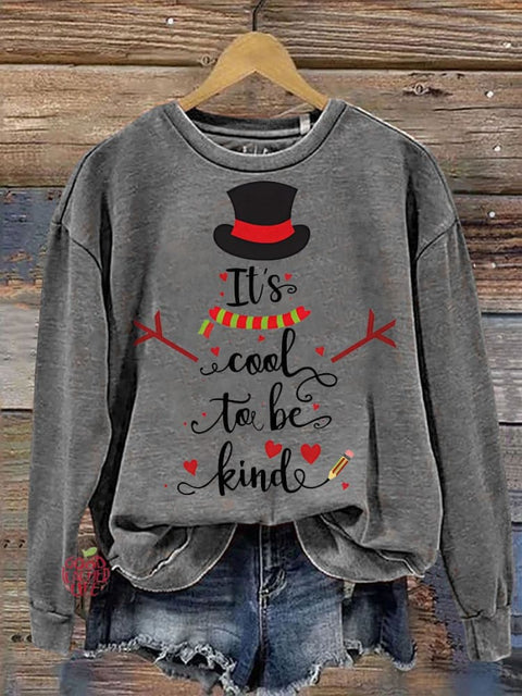 It's Cool To Be Kind Teacher Christmas Casual  Sweatshirt