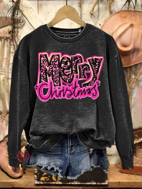 Merry Christmas Art Print Casual Sweatshirt