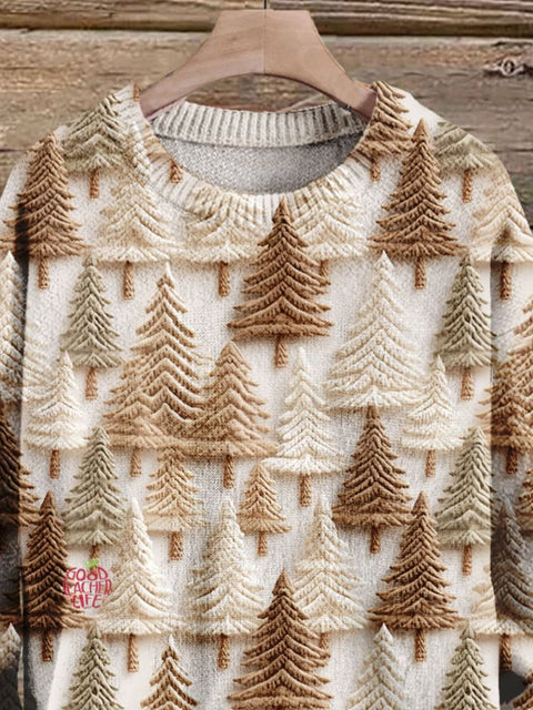 Christmas Gift Christmas Tree Art Print Knit Pullover Sweater