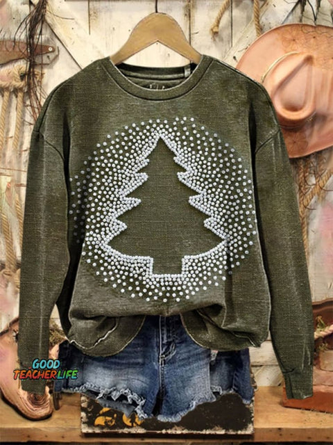 Christmas Print Casual  Sweatshirt