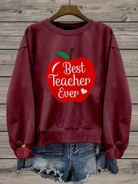 Best Teacher Apple Casual  Sweatshirt