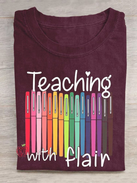 Back To School Teaching With Flair Teacher T-shirt