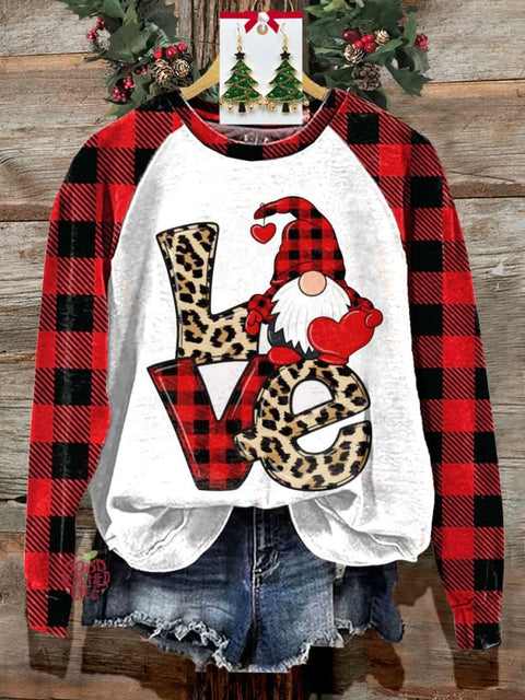 Christmas Lover Print Casual Sweatshirt