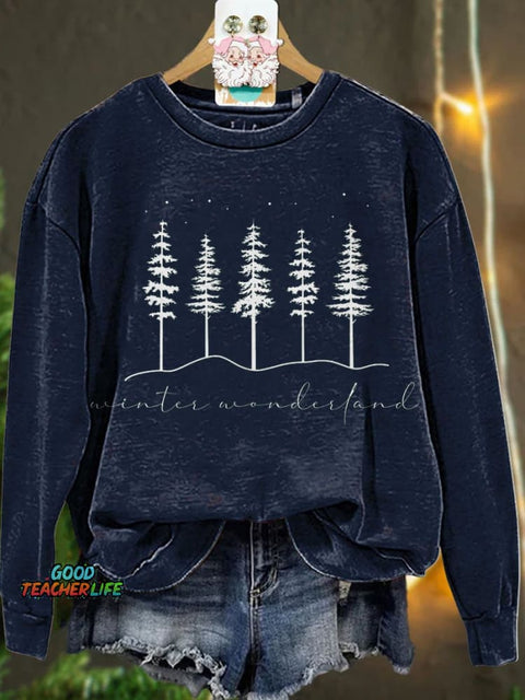 Christmas Winter Wonderland forest Casual  Sweatshirt