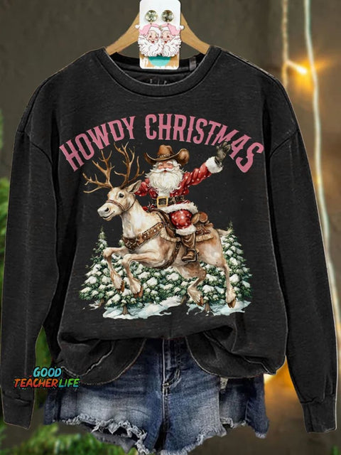 Christmas  Santa Claus Cowboy Casual  Sweatshirt