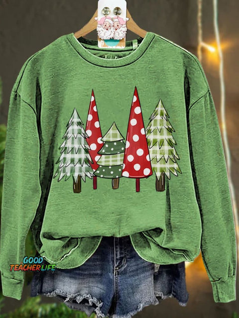 Christmas Winter Christmas Tree Casual  Sweatshirt