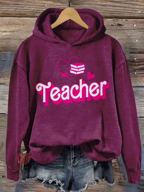 Teacher Print Casual Sweatshirt