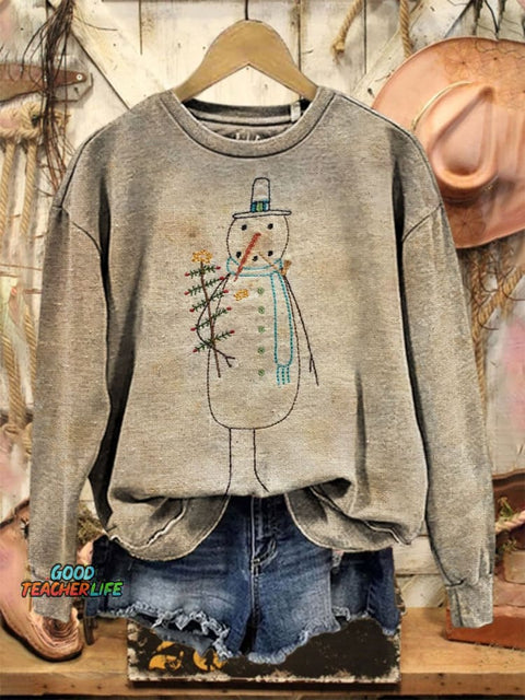 Christmas Print Casual  Sweatshirt