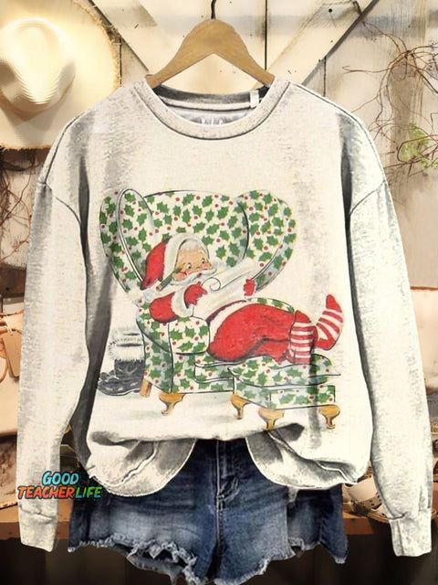 Santa Claus Art Print Casual Sweatshirt
