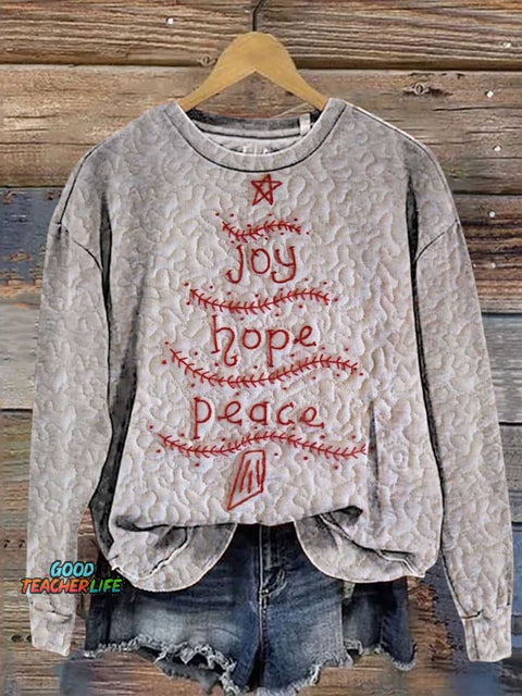 Christmas Tree JOY HOPE PEACE Casual Sweatshirt