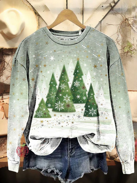 Christmas Tree Snow Casual Sweatshirt