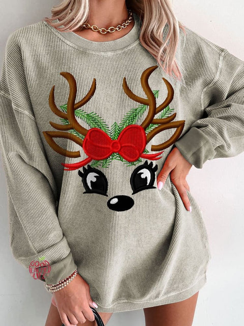 Women's Merry Christmas Elk Casual Print Sweatshirt