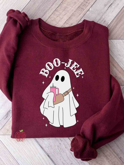 Boo-Jee Ghost Halloween Casual Sweatshirt