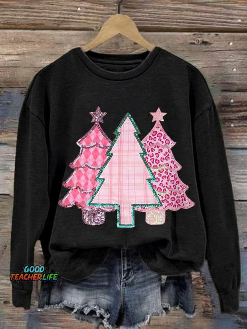 Lovely Christmas Tree Art Print Casual Sweatshirt