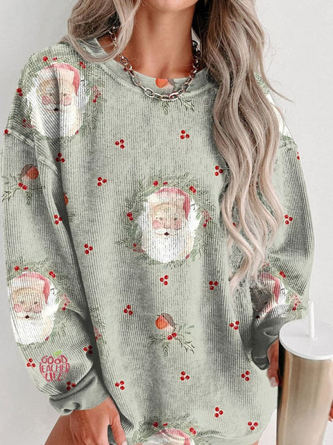 Christmas Santa Claus Christmas tree Christmas ring Women's Casual Print Shirt