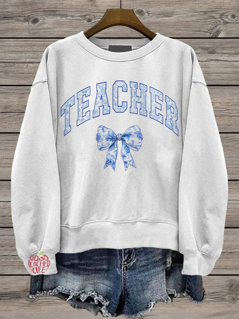 Teacher bow Casual  Sweatshirt