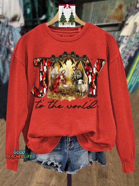 Lovely Christmas The Birth Of Jesus Art Print Casual Sweatshirt