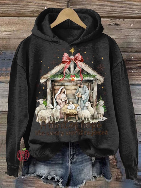 Christmas A Thrill Of Hope Baby Jesus Women's  Print Casual Sweatshirt