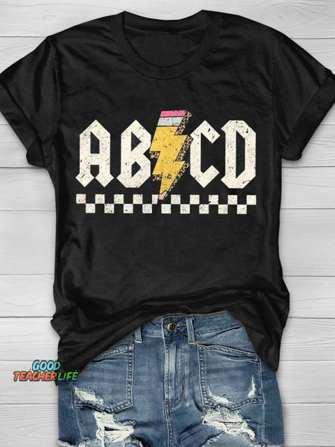 Abcd Teacher Comfort Colors T-shirt