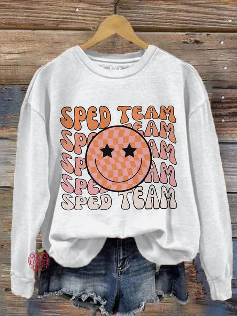 SPED Team Special Education Teacher Casual Print Sweatshirt