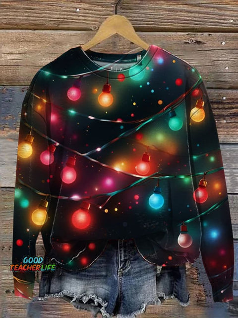 Christmas Coloured Lantern Art Print Casual Sweatshirt