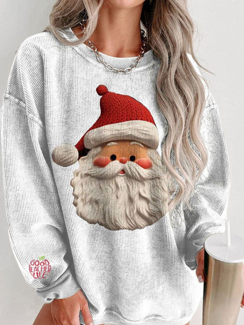 Women's Merry Christmas Classic Santa Claus Casual Print Shirt