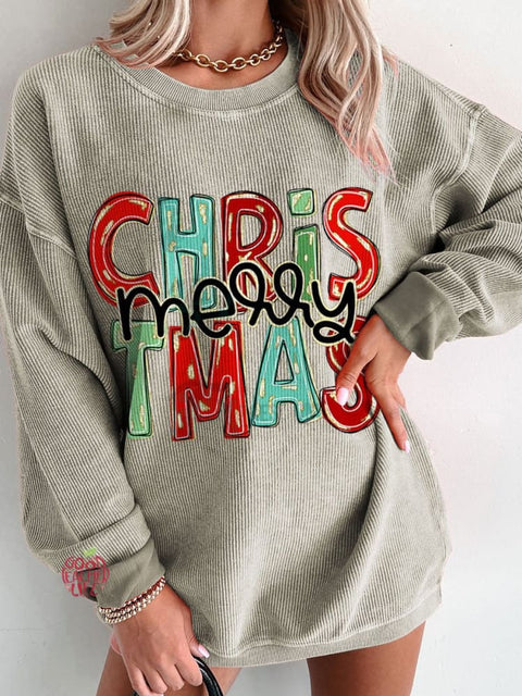 Women's Merry Christmas Casual Print Sweatshirt