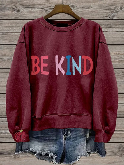 Be Kind Teacher Choose Kindness Casual Print Sweatshirt