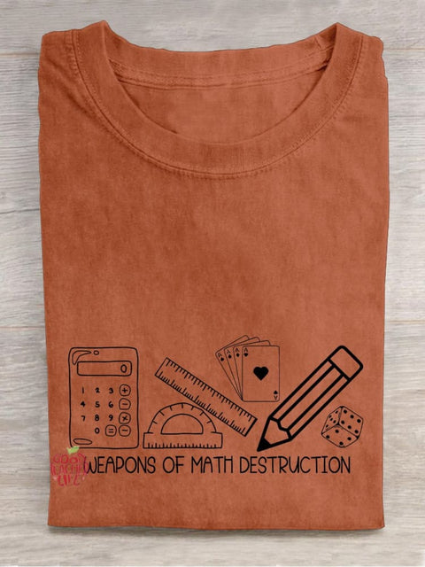 Weapons of Math Destruction Math Teacher Casual Print T-shirt