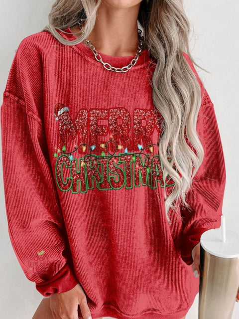 Women's Glitter Christmas Casual Print Shirt