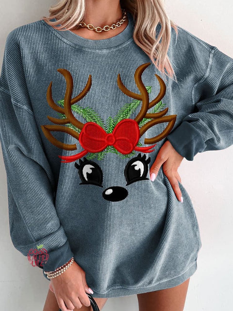 Women's Merry Christmas Elk Casual Print Sweatshirt