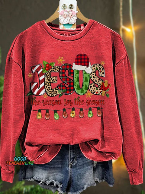 Jesus The Reason For The Season Merry Christmas Casual Sweatshirt