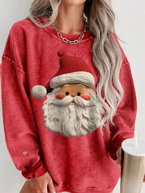 Women's Merry Christmas Classic Santa Claus Casual Print Shirt