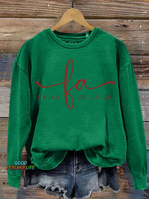 LALALA Holiday Print Casual  Sweatshirt