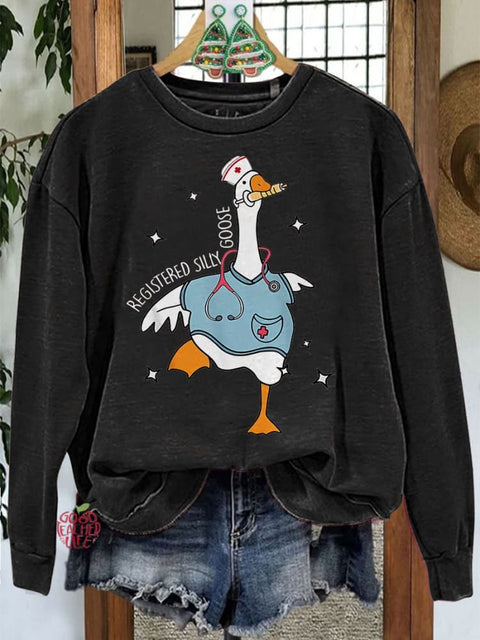 Nurse Silly Goose Nursing Student Casual Sweatshirt