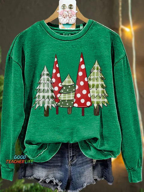 Christmas Winter Christmas Tree Casual  Sweatshirt