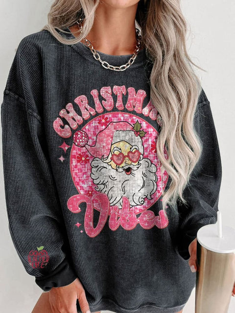 Women's Pink Christmas Casual Print Shirt