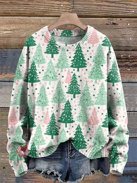 Christmas Pattern Art Print Knit Pullover Sweater